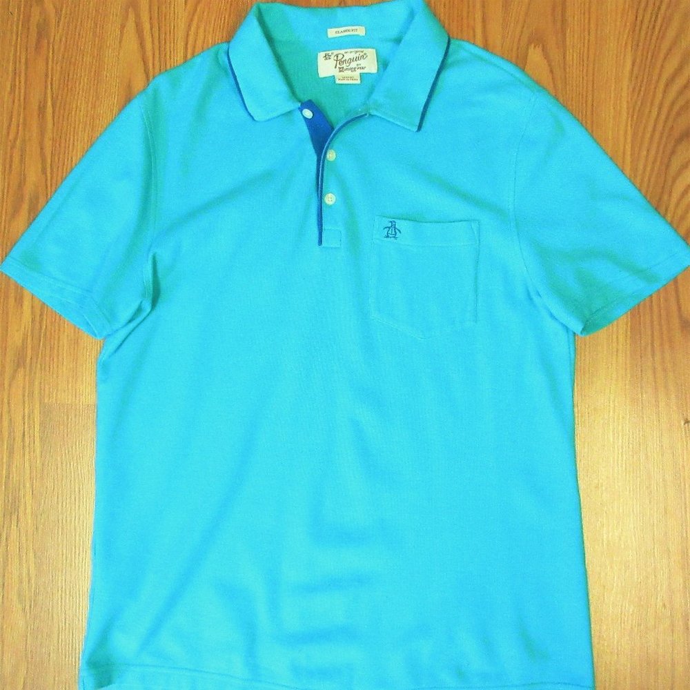 PENGUIN CLASSIC FIT POLO SHIRT 100% COTTON TEAL